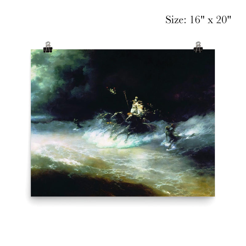 Poseidon Travelling by Sea by Ivan Aivazovsky poster 2