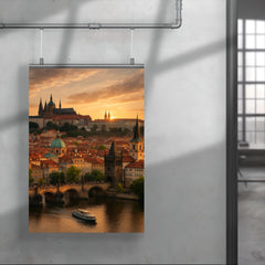 Prague at sunset poster 4