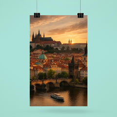 Prague at sunset poster 6