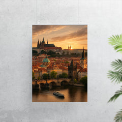 Prague at sunset poster 7