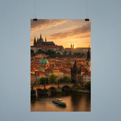 Prague at sunset poster 9