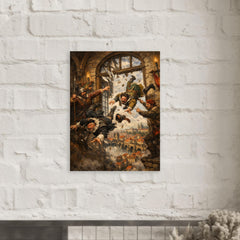 Prague defenders hurling imperial envoys from window metal print mockup