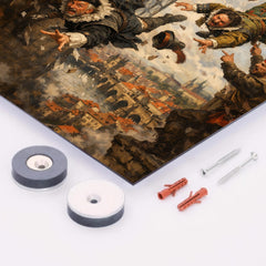 Prague defenders hurling imperial envoys from window metal print mockup