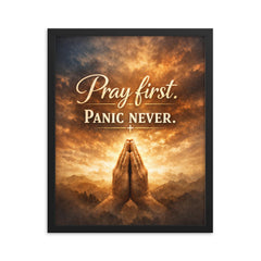 Pray first Panic never framed print on a plain backdrop in size 16"x20".