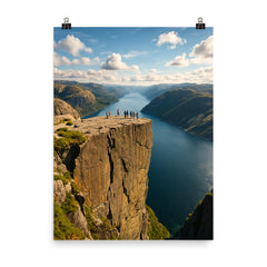 Preikestolen Pulpit Rock Norway poster on a plain backdrop in size 8"x10".
