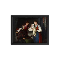 Presenting the Baby by Adolf von Becker framed print on a plain backdrop in size 12"x16".