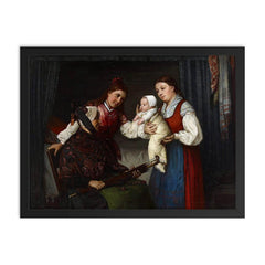 Presenting the Baby by Adolf von Becker framed print on a plain backdrop in size 18"x24".