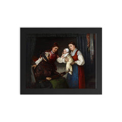 Presenting the Baby by Adolf von Becker framed print on a plain backdrop in size 8"x10".