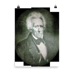 President Andrew Jackson Daguerreotype, Pre-1845 poster on a plain backdrop in size 8"x10".
