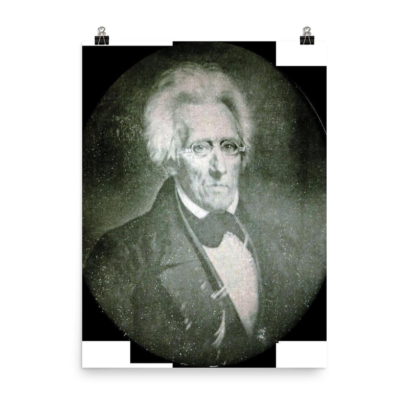 President Andrew Jackson Daguerreotype, Pre-1845 poster on a plain backdrop in size 8