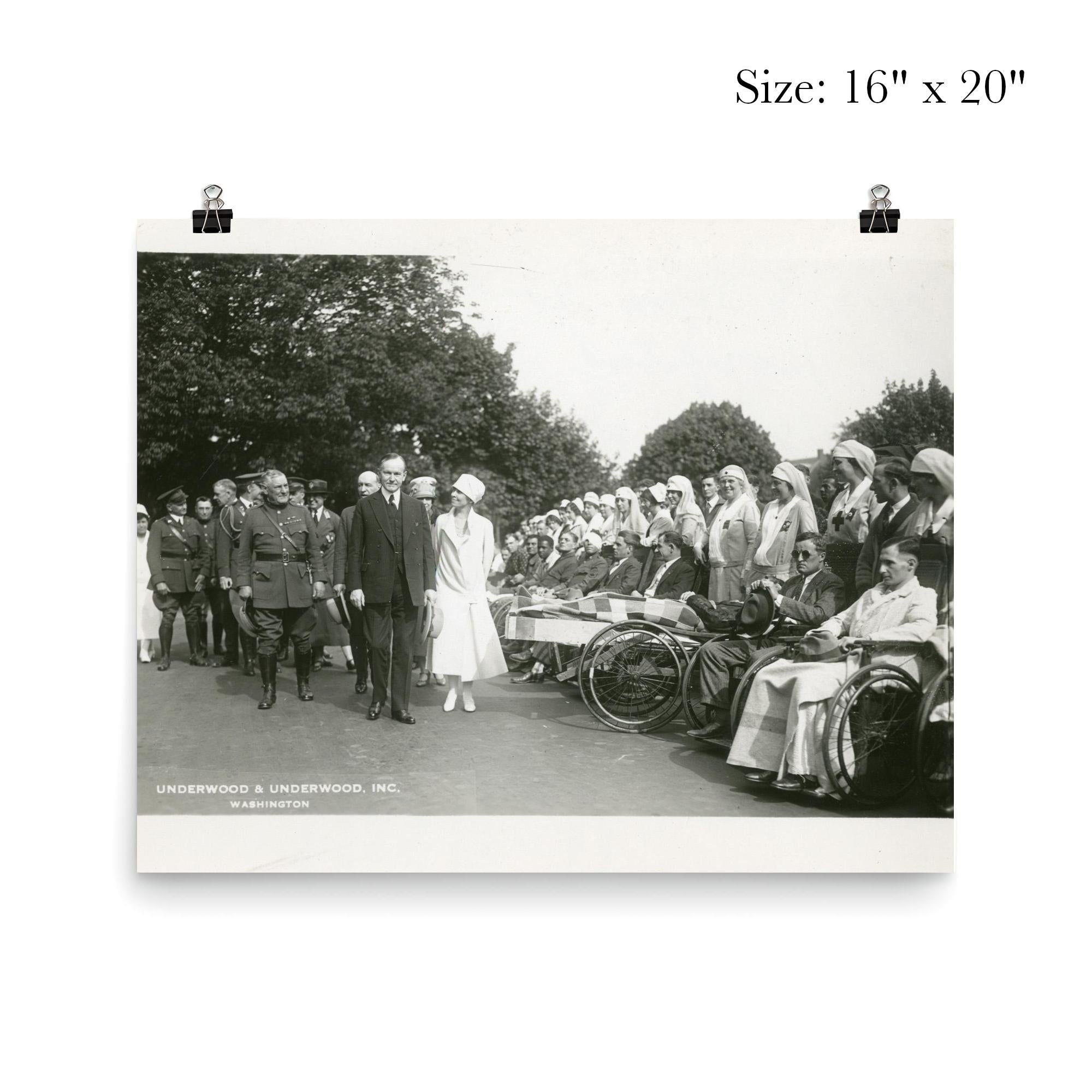 Visiting Walter Reed Vintage President Calvin Coolidge & Mrs Coolidge at Walter Reed Hospit ...