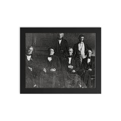 President James K. Polk and His Cabinet by John Plumbe, Jr., 1846 framed print on a plain backdrop in size 8"x10".