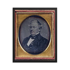 President Millard Fillmore, Circa 1850-1853 framed print on a plain backdrop in size 16"x20".