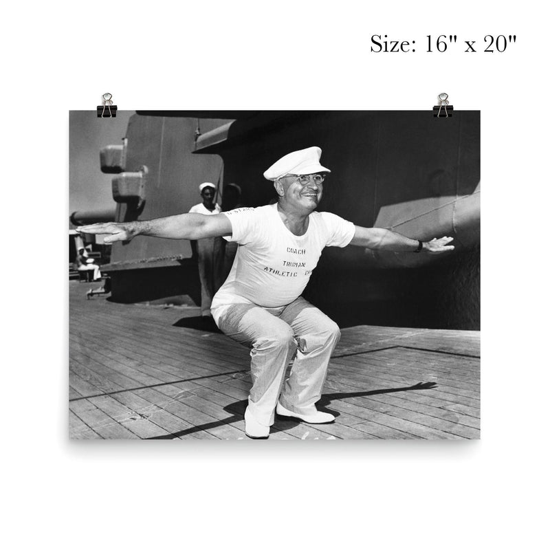 President Truman Leading Exercises on the USS Missouri, 1947 poster 2