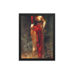 Priestess of Delphi by John Collier, 1891 framed print on a plain backdrop in size 12"x16".