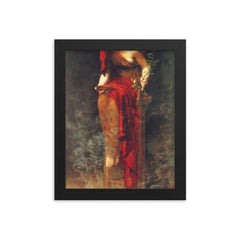 Priestess of Delphi by John Collier, 1891 framed print on a plain backdrop in size 8"x10".