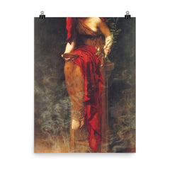Priestess of Delphi by John Collier, 1891 poster on a plain backdrop in size 8"x10".