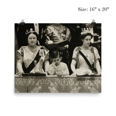 Prince Charles at Queen Elizabeth's Coronation with Queen Mother and Princess Margaret, 1953 poster 2