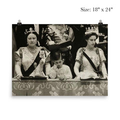 Prince Charles at Queen Elizabeth's Coronation with Queen Mother and Princess Margaret, 1953 poster 5