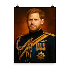 Prince Harry poster on a plain backdrop in size 8"x10".