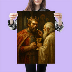 Prince Lazar before Kosovo communion poster 3
