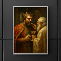 Prince Lazar before Kosovo communion poster 5