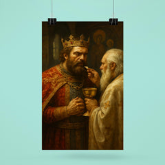 Prince Lazar before Kosovo communion poster 6