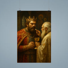 Prince Lazar before Kosovo communion poster 9