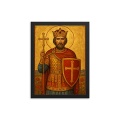 Prince Lazar Kosovo field icon framed print on a plain backdrop in size 12"x16".