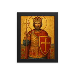 Prince Lazar Kosovo field icon framed print on a plain backdrop in size 8"x10".