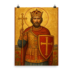 Prince Lazar Kosovo field icon poster on a plain backdrop in size 8"x10".
