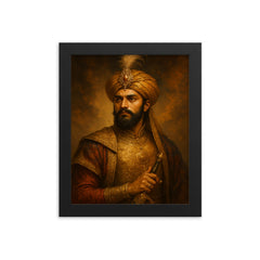 Prince Murad Baksh framed print on a plain backdrop in size 8"x10".