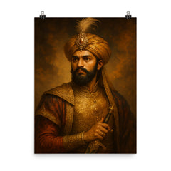Prince Murad Baksh poster on a plain backdrop in size 8"x10".