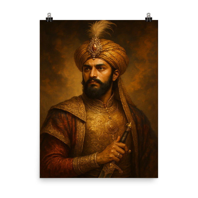 Prince Murad Baksh poster on a plain backdrop in size 8