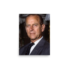 Prince Philip Duke of Edinburgh poster on a plain backdrop in size 12"x16".