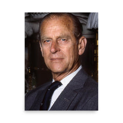 Prince Philip Duke of Edinburgh poster on a plain backdrop in size 18"x24".