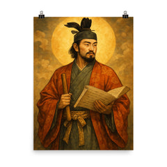 Prince Shotoku poster on a plain backdrop in size 8"x10".