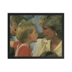 Princess Diana Losing an Argument to Her Son, 1991 framed print on a plain backdrop in size 16"x20".