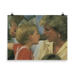 Princess Diana Losing an Argument to Her Son, 1991 poster on a plain backdrop in size 8"x10".