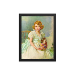 Princess Elizabeth of York by Philip Alexius de László, 1933 framed print on a plain backdrop in size 12"x16".