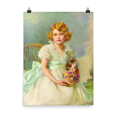 Princess Elizabeth of York by Philip Alexius de László, 1933 poster on a plain backdrop in size 8"x10".