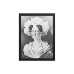 Princess Louise Caroline of Hesse-Kassel framed print on a plain backdrop in size 12"x16".