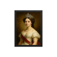Princess Louise Caroline of Hesse Kassel framed print on a plain backdrop in size 12"x16".