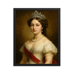 Princess Louise Caroline of Hesse Kassel framed print on a plain backdrop in size 16"x20".