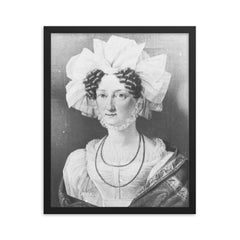 Princess Louise Caroline of Hesse-Kassel framed print on a plain backdrop in size 16"x20".