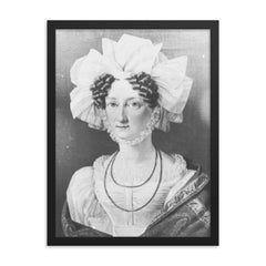 Princess Louise Caroline of Hesse-Kassel framed print on a plain backdrop in size 18"x24".