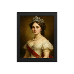 Princess Louise Caroline of Hesse Kassel framed print on a plain backdrop in size 8"x10".