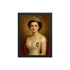 Princess Mafalda of Savoy framed print on a plain backdrop in size 12"x16".
