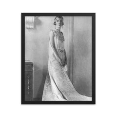 Princess Mafalda of Savoy framed print on a plain backdrop in size 16"x20".