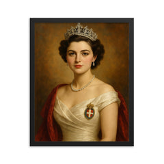 Princess Mafalda of Savoy framed print on a plain backdrop in size 16"x20".